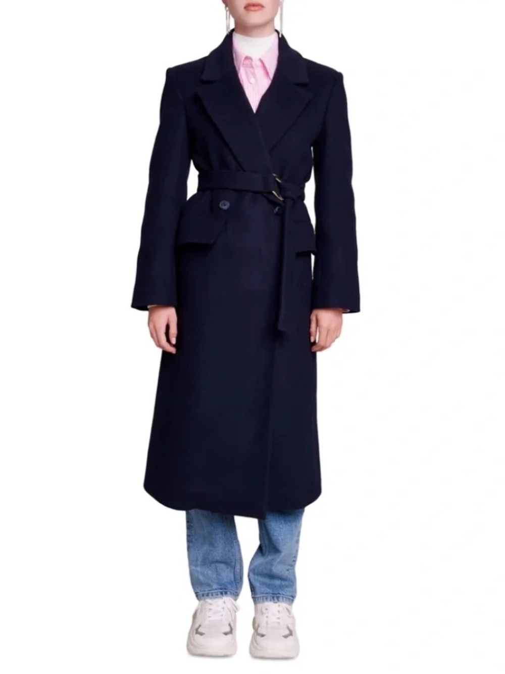 Giblue Double Breasted Belted Coat